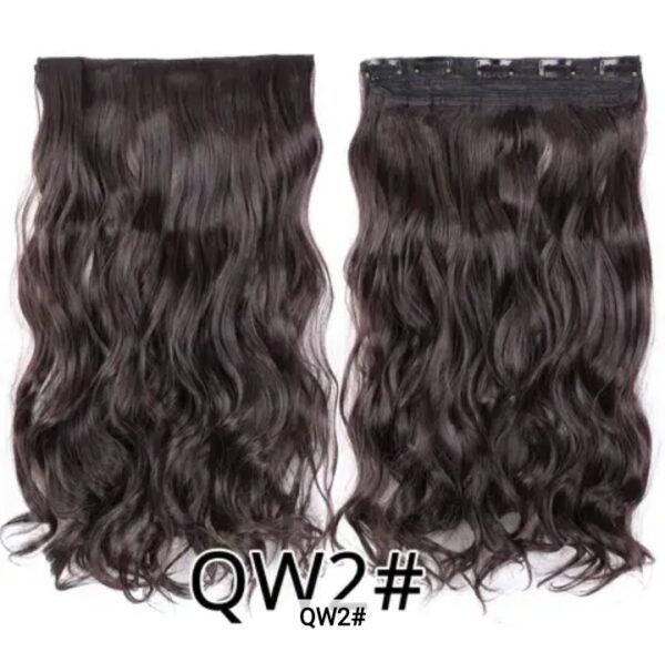 Five Clip Curly Hair Extensions 27 Inch Long (ফাইভ ক্লিপ হেয়ার এক্সটেনশন কোঁকড়া চুল ২৭ ইঞ্চি লম্বা) - Image 3